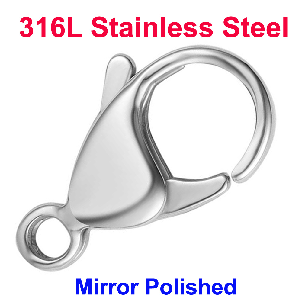 Jewelry Making Hardware - 20/30/40 316L Stainless Steel Lobster Clasps