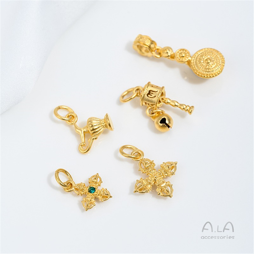 Jewelry Making Vietnam - Vietnam Sand Gold Vintage Ruyi Gourd