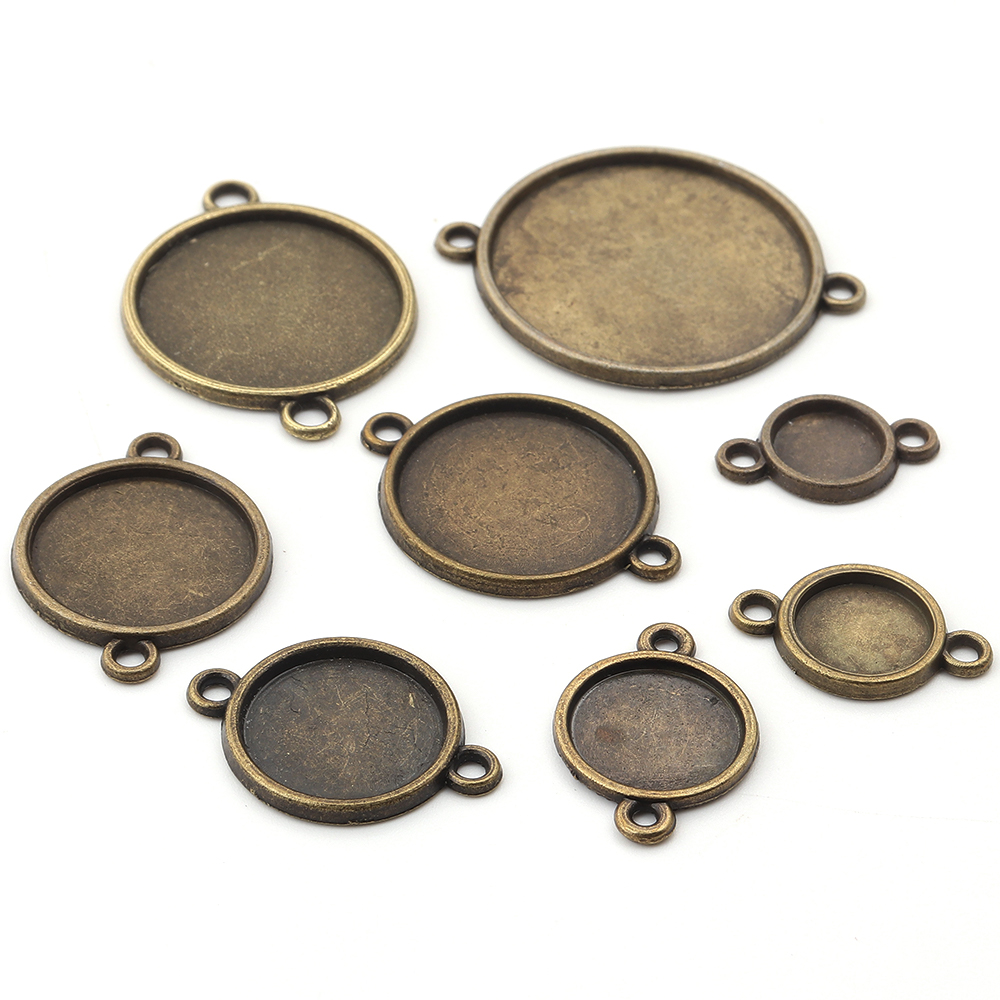 Jewelry Making Tray - 10pcs 8/10/12/14/16/18/20/25mm Round Cabochon Base Double
