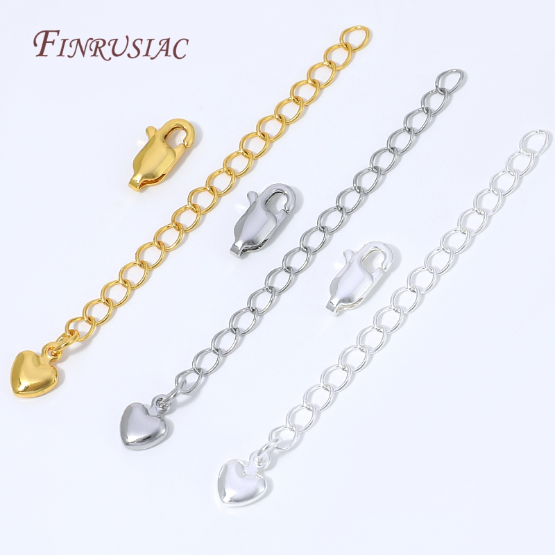 Lobster Clasp Silver - 18K Gold Silver Plated Extension Chain