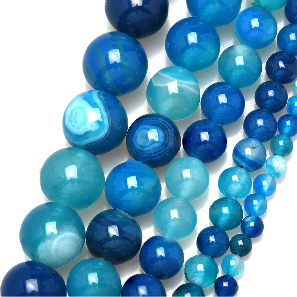 Jewelry Making Gemstones - Natural Stone Banded Blue Lace Agates