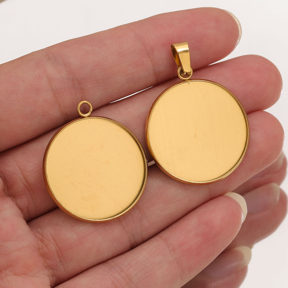 Jewelry Making Tray - 10pcs Stainless Steel Gold Pendants Resin