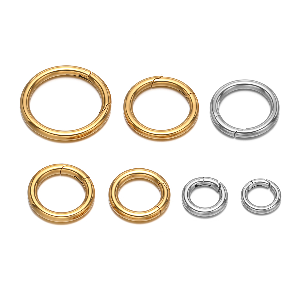 Jewelry Making Hardware - 2Pcs/Lot Round Spring Clasps Stainless Steel