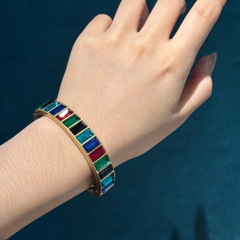 Jewelry Making Dubai - Vintage Crystal Bangle Colorful Natural Stone