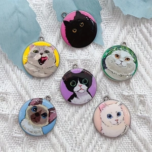 10pcs cartoon animal cat ename - đánh giá và giá Jewelry Making Diy