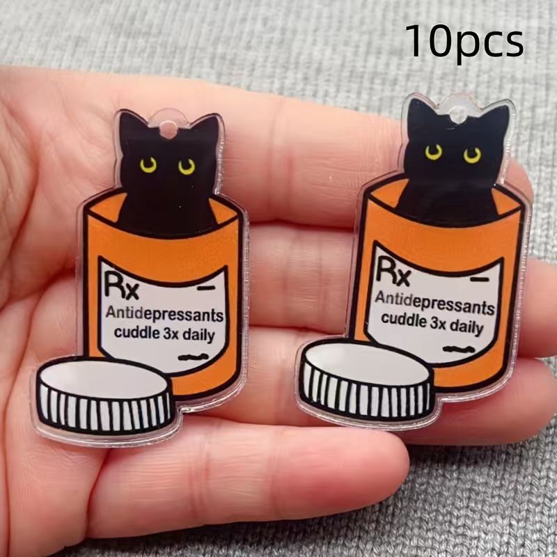10pcs acrylic medicine cat pen - đánh giá và giá Jewelry Making Accessories