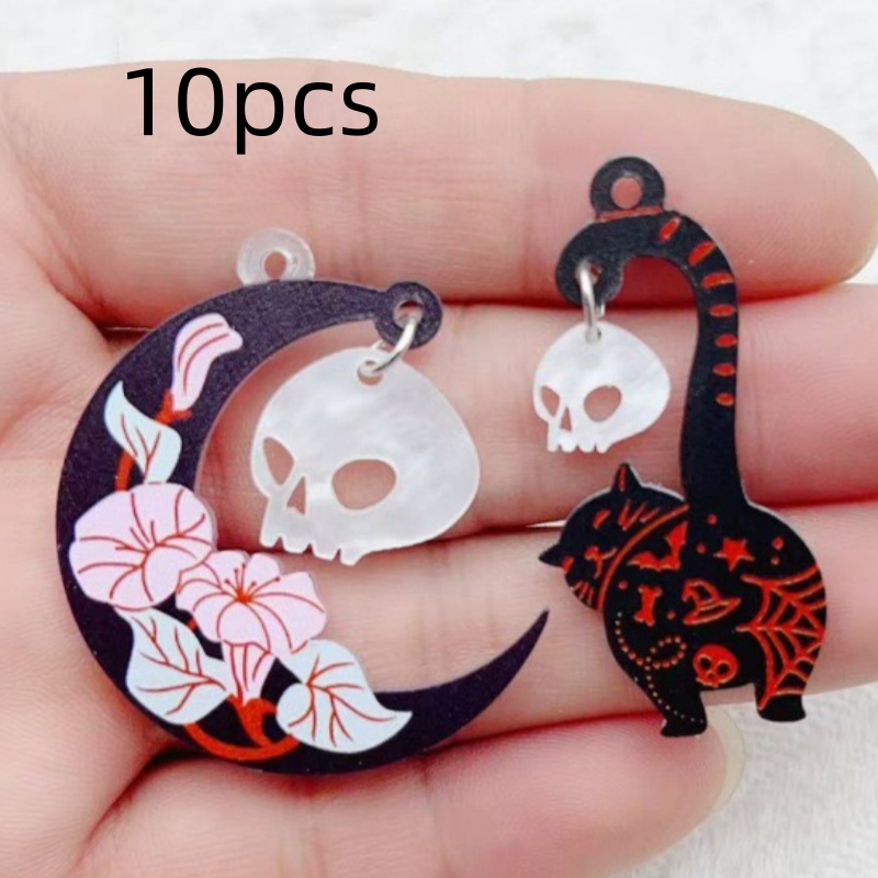 10pcs Halloween Acrylic Ghost  - đánh giá và giá Jewelry Making Diy