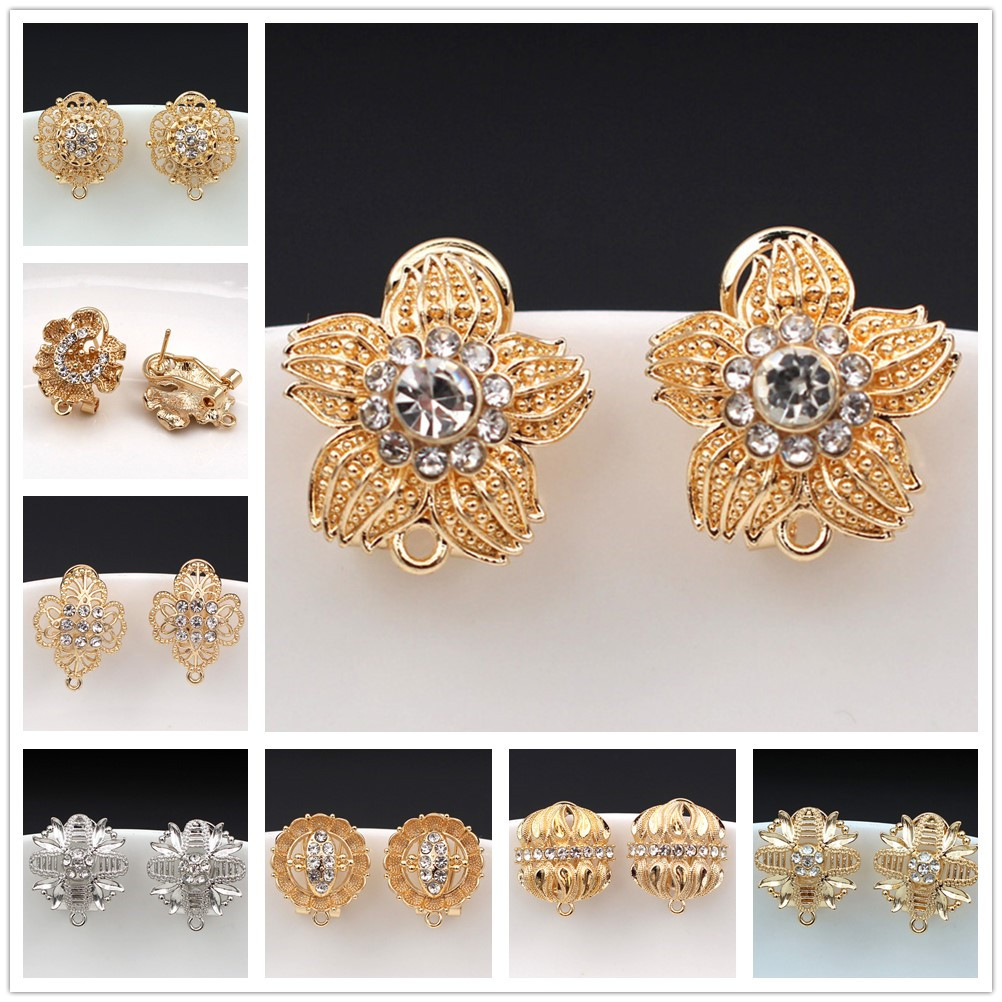 10pair CZ Flower Earrings Post - đánh giá và giá Jewelry Making Dubai