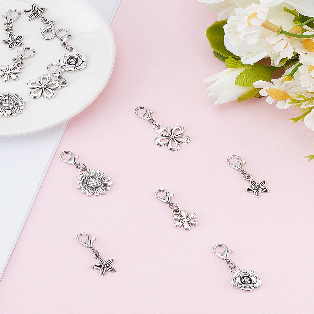 12Pcs 6Style Alloy Pendant Dec - đánh giá và giá Lobster Clasp Silver