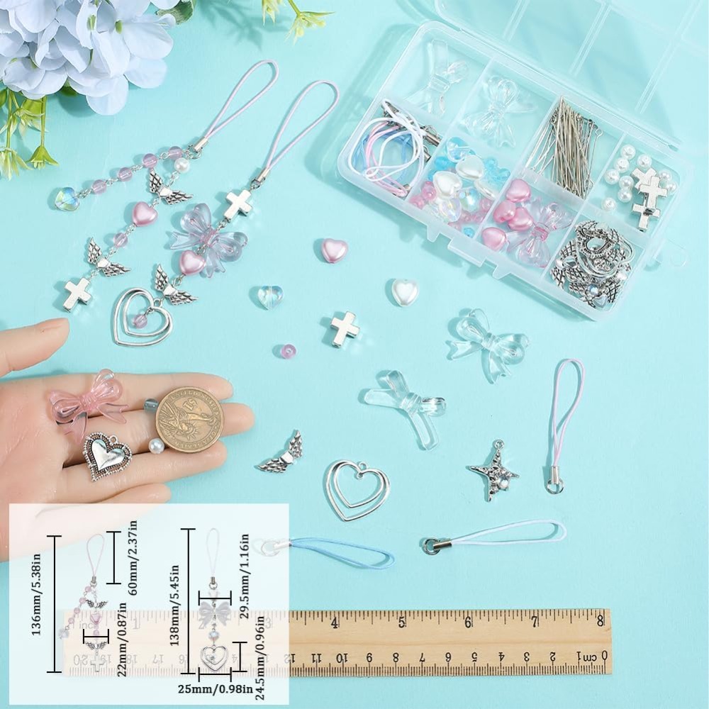 154Pcs DIY 8 Sets Phone Charm  - đánh giá và giá Jewelry Making Course