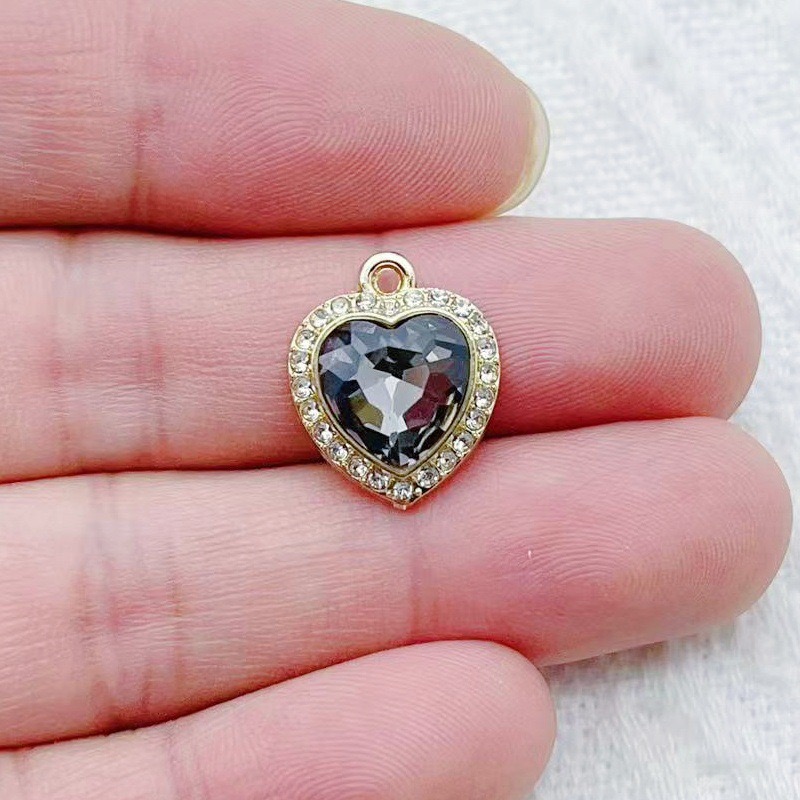 10pcs heart-shaped inlaid colo - đánh giá và giá Jewelry Making Accessories