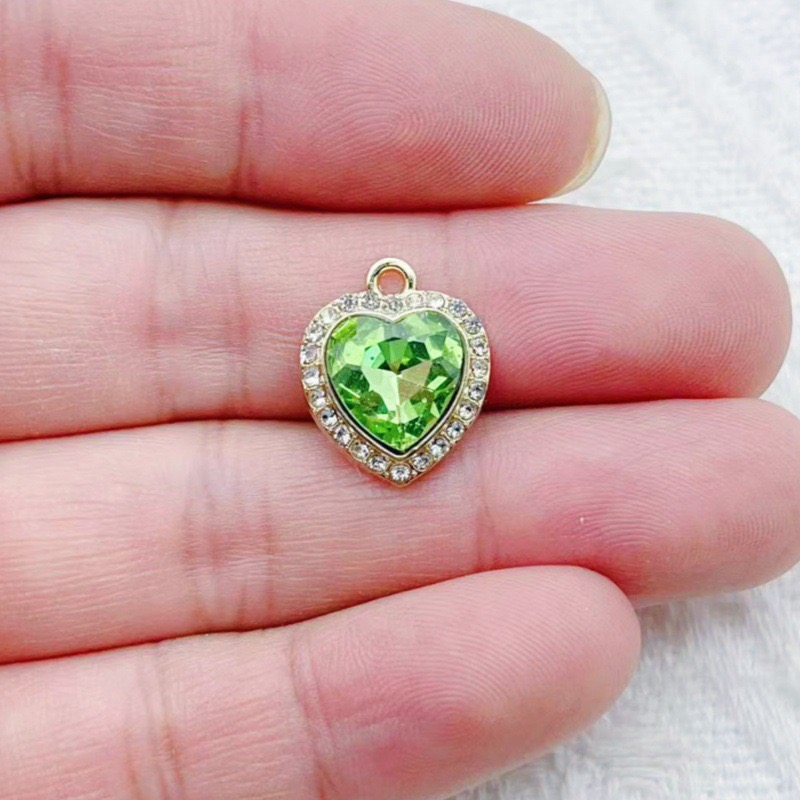 10pcs heart-shaped inlaid colo - đánh giá và giá Jewelry Making Accessories
