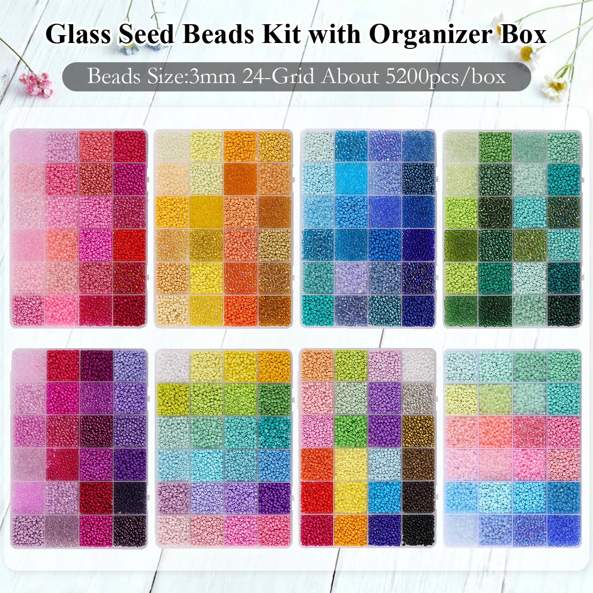 5200pcs 3mm Glass Seed Beads K - đánh giá và giá Jewelry Making Course
