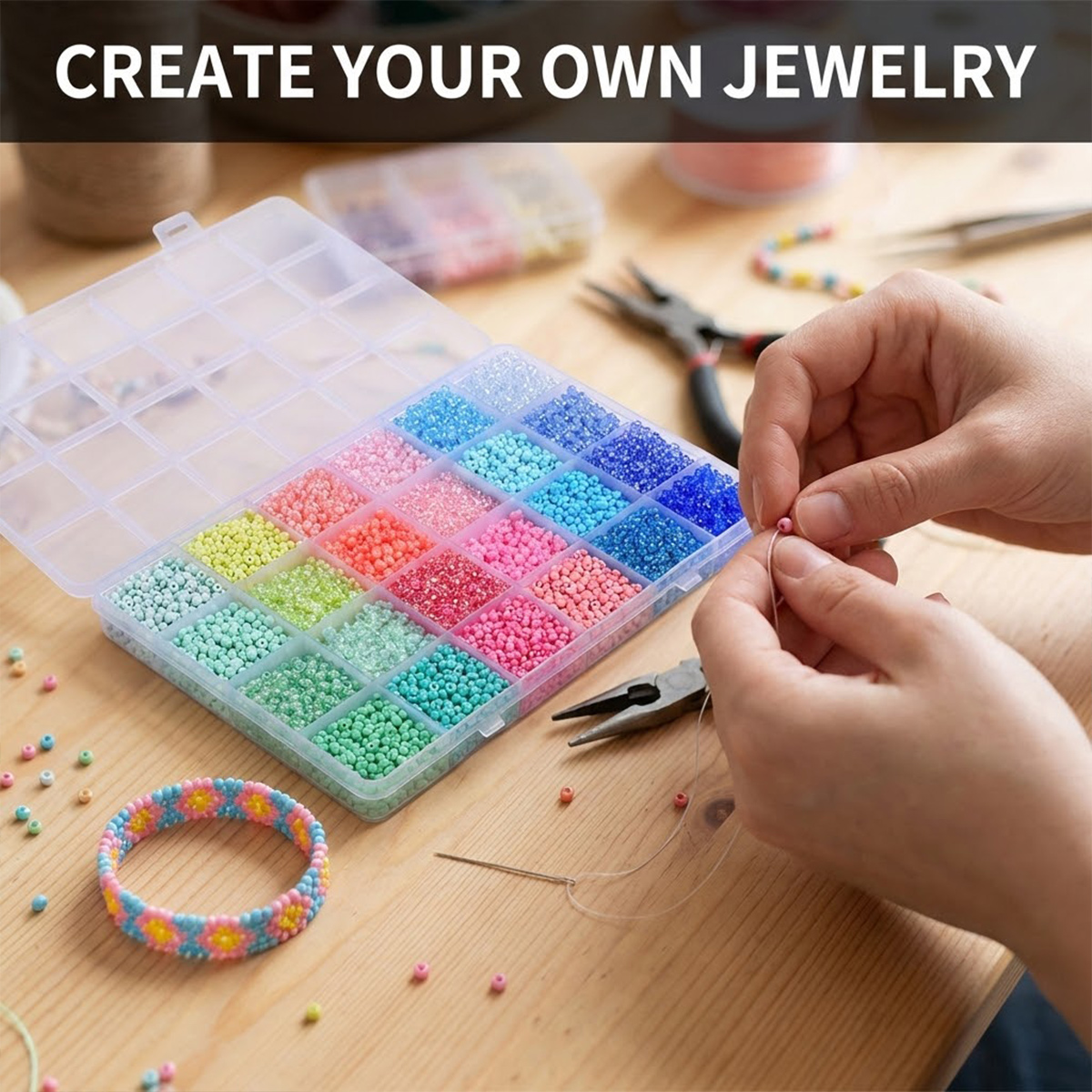 5200pcs 3mm Glass Seed Beads K - đánh giá và giá Jewelry Making Course