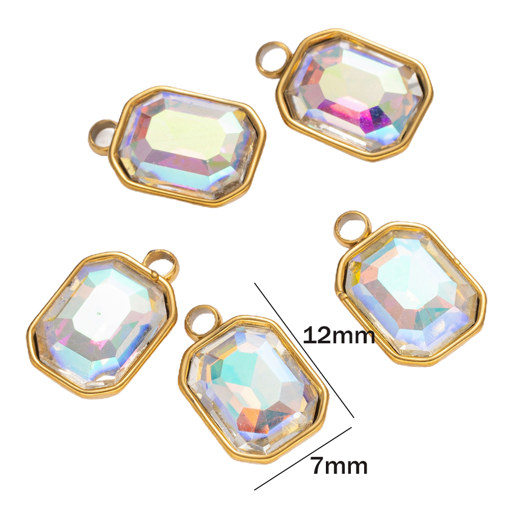 5pcs Stainless Steel Glass Rhi - đánh giá và giá Jewelry Making Gemstones