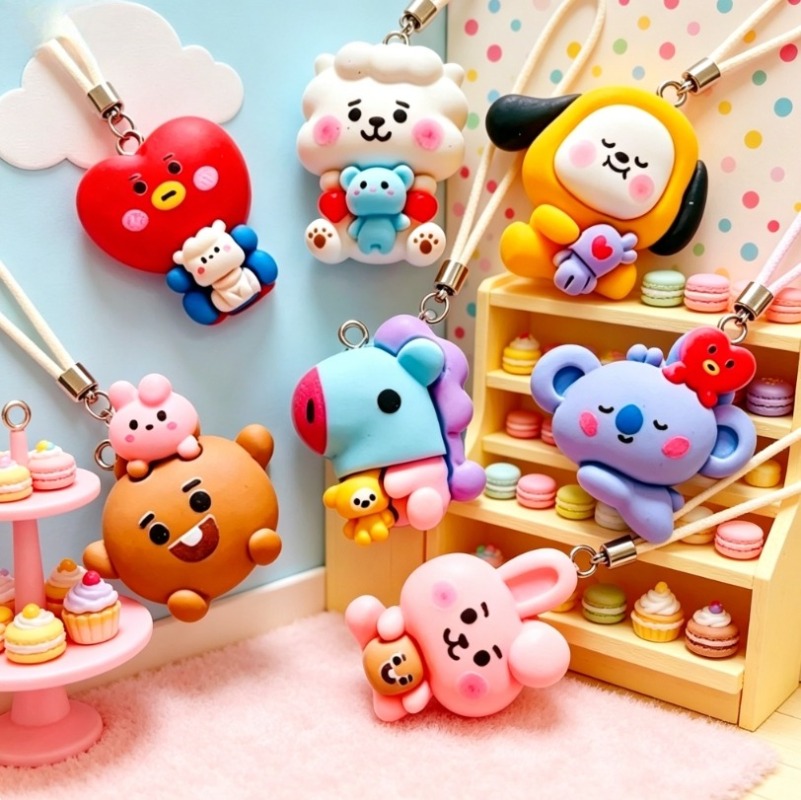 7pcs BT21 Resin Cartoon Charm  - đánh giá và giá Jewelry Making Accessories