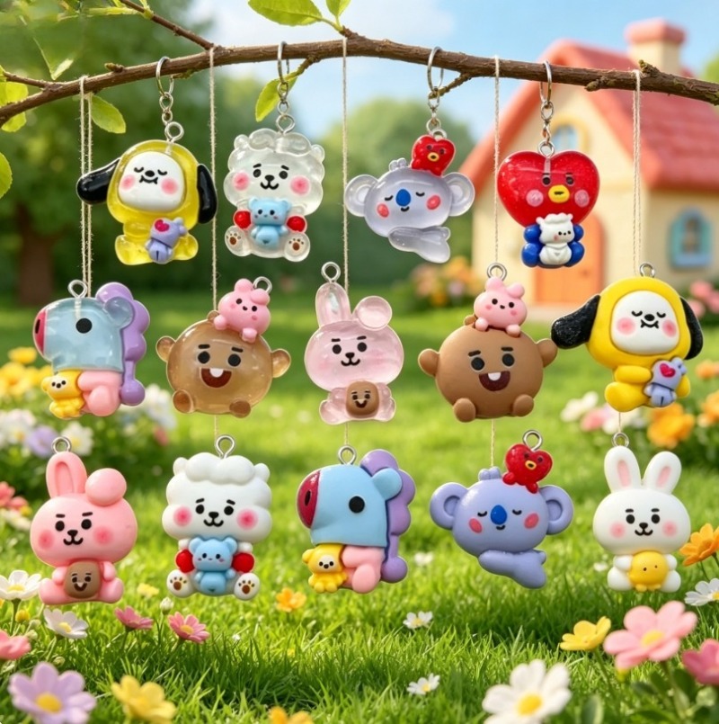 7pcs BT21 Resin Cartoon Charm  - đánh giá và giá Jewelry Making Accessories