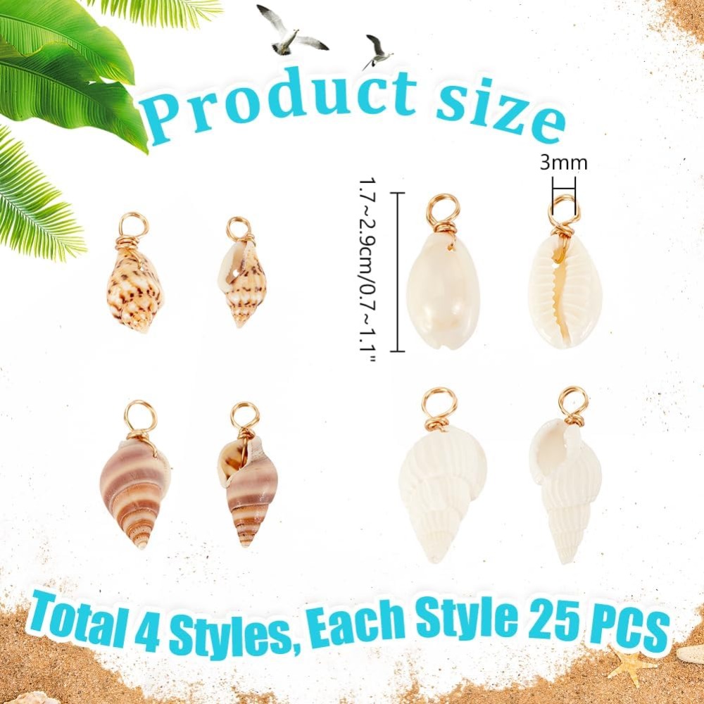 100pcs 4 Styles Natural Shell  - đánh giá và giá Jewelry Making Course