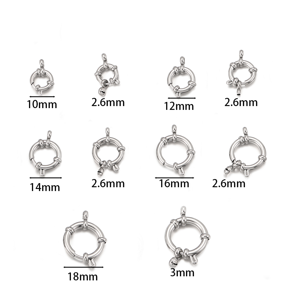 2pcs Stainless Steel Round Spr - đánh giá và giá Jewelry Making Hardware