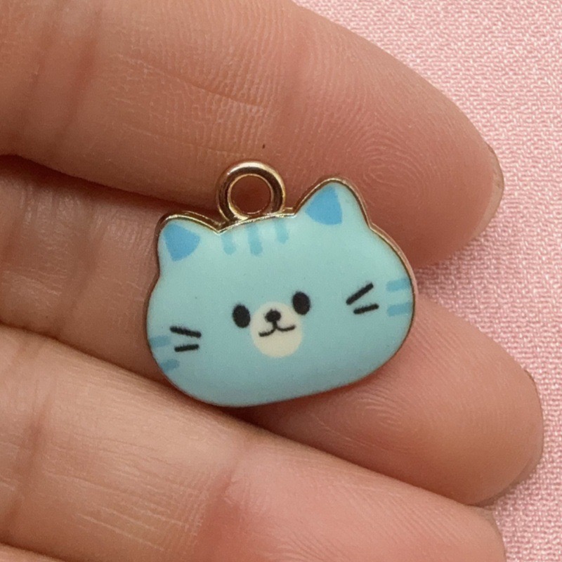 12pcs Printed Cat Head Alloy D - đánh giá và giá Jewelry Making Accessories