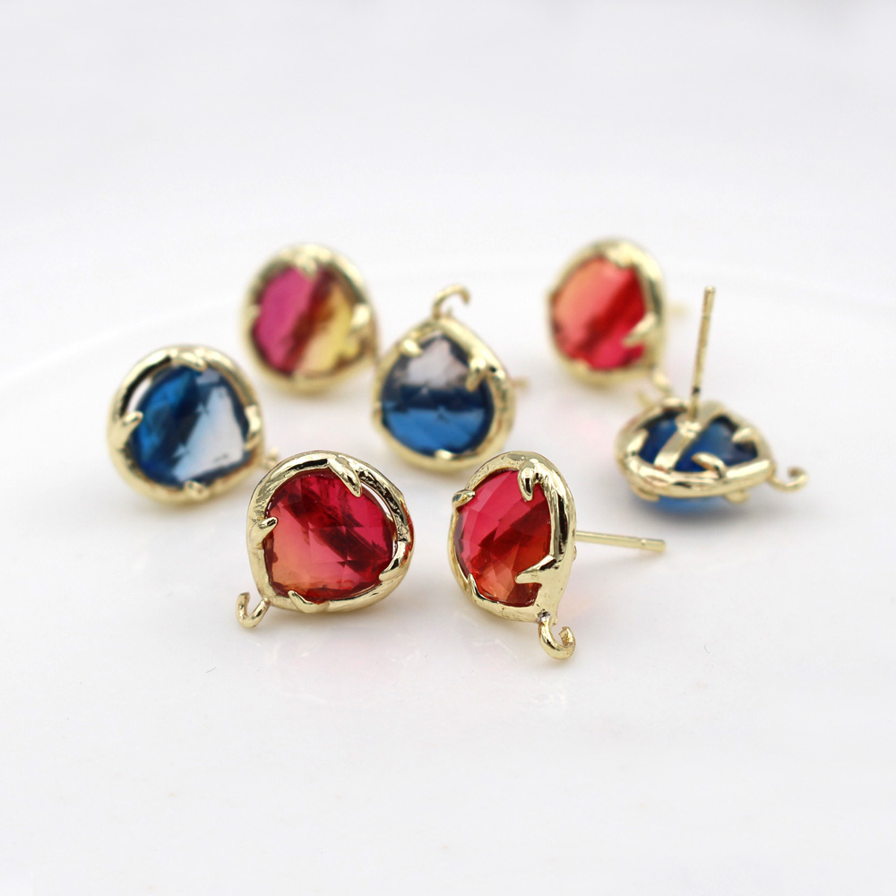 10pair Heart Shape Blue Red Cr - đánh giá và giá Jewelry Making Dubai